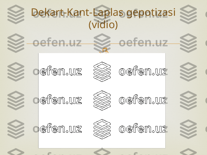 Dekart-Kant-Laplas gepotizasi 
(vidio) 