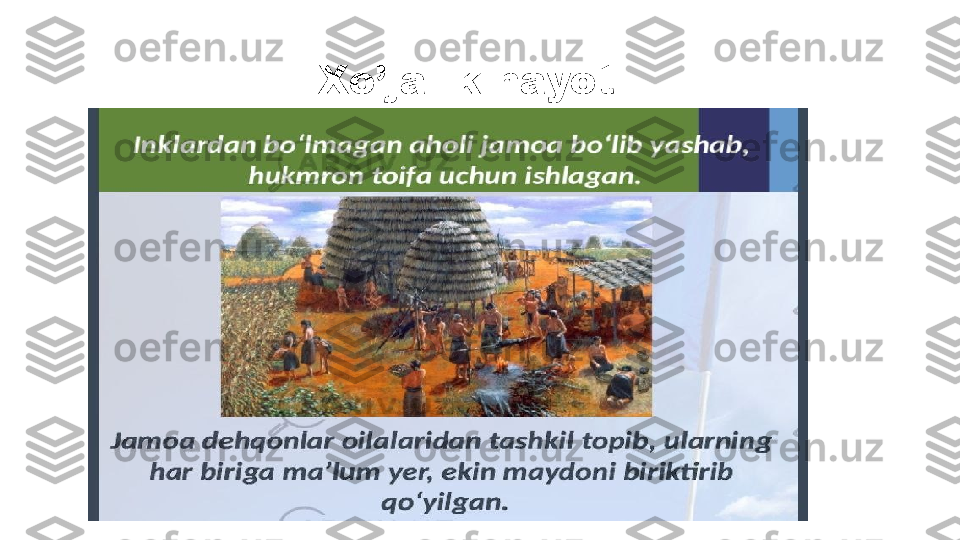 Xo’jalik hayoti  