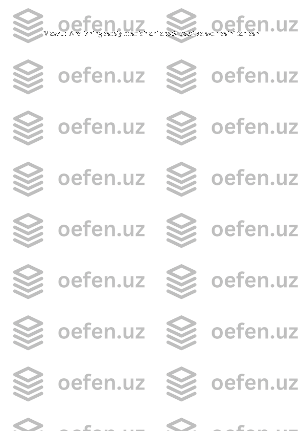 Mavzu:  Analizning asosiy bosqichlari analiz usuli va sxemasini tanlash 