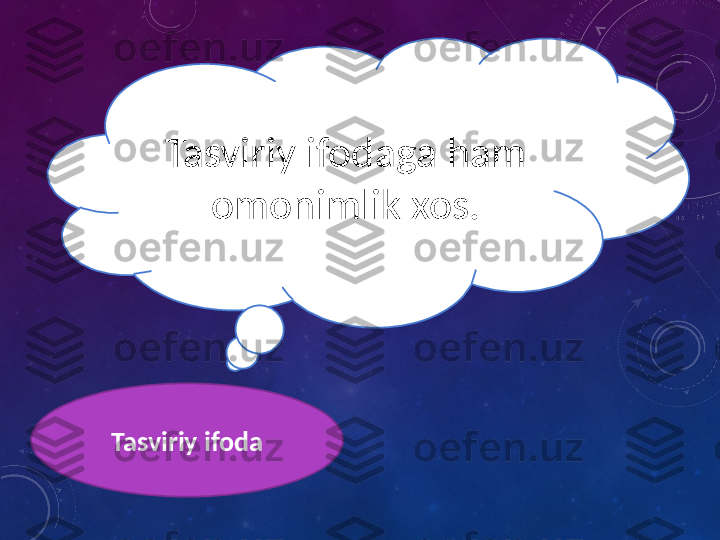 Tasviriy ifoda Tasviriy ifodaga ham 
omonimlik xos. 