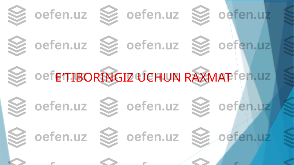      E’TIBORINGIZ UCHUN RAXMAT                   