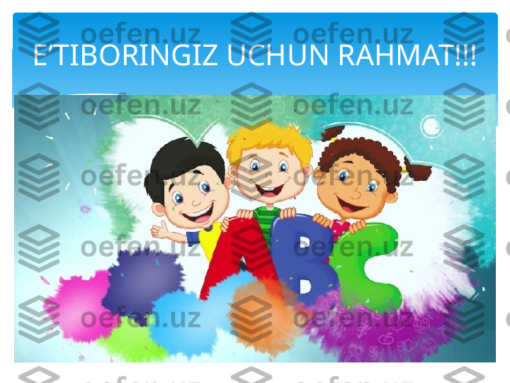 E’TIBORINGIZ UCHUN RAHMAT!!!   