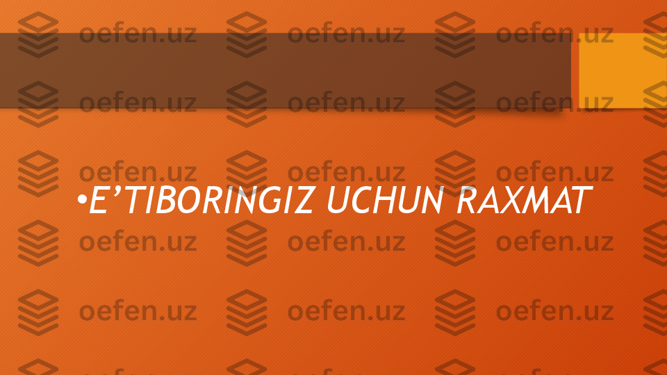 •
E’TIBORINGIZ UCHUN RAXMAT  