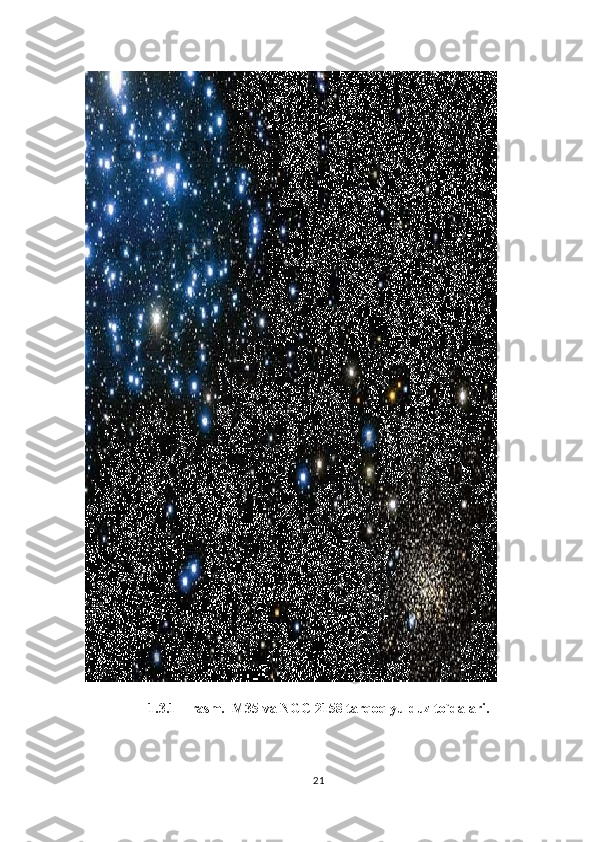 1.3.1 –rasm.  M35 va NGC 2158 tar q o q  yulduz to`dalari .
21 