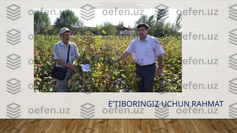 E’TIBORINGIZ UCHUN RAHMAT  