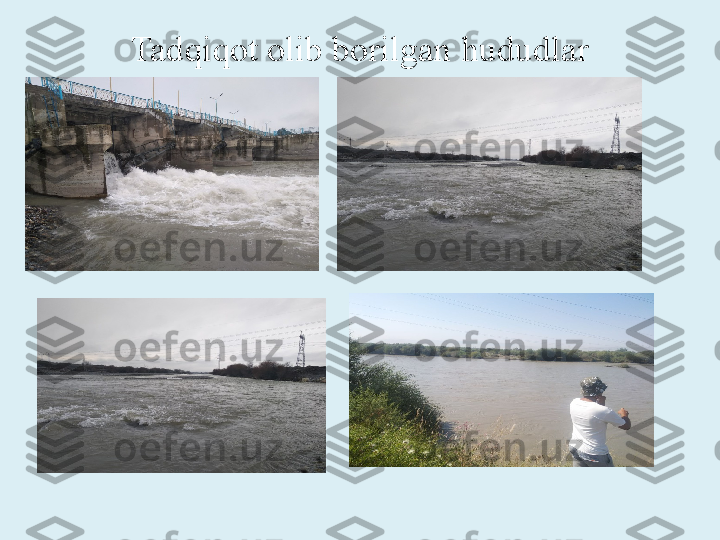 Tadqiqot olib borilgan hududlar 