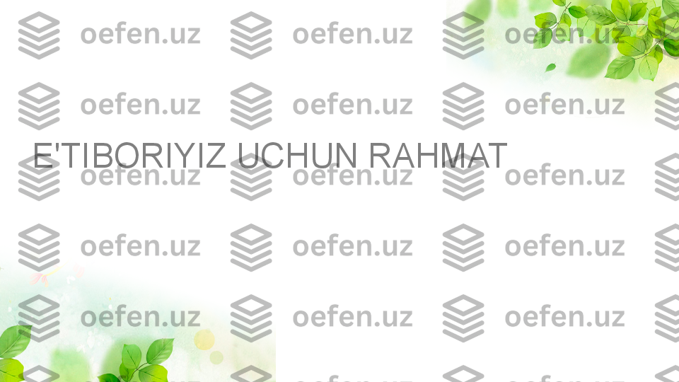 E'TIBORIYIZ UCHUN RAHMAT 