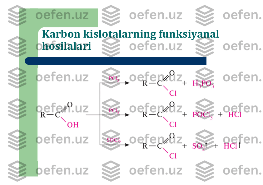 Karbon kislotalarning funksiyanal 
hosilalari 