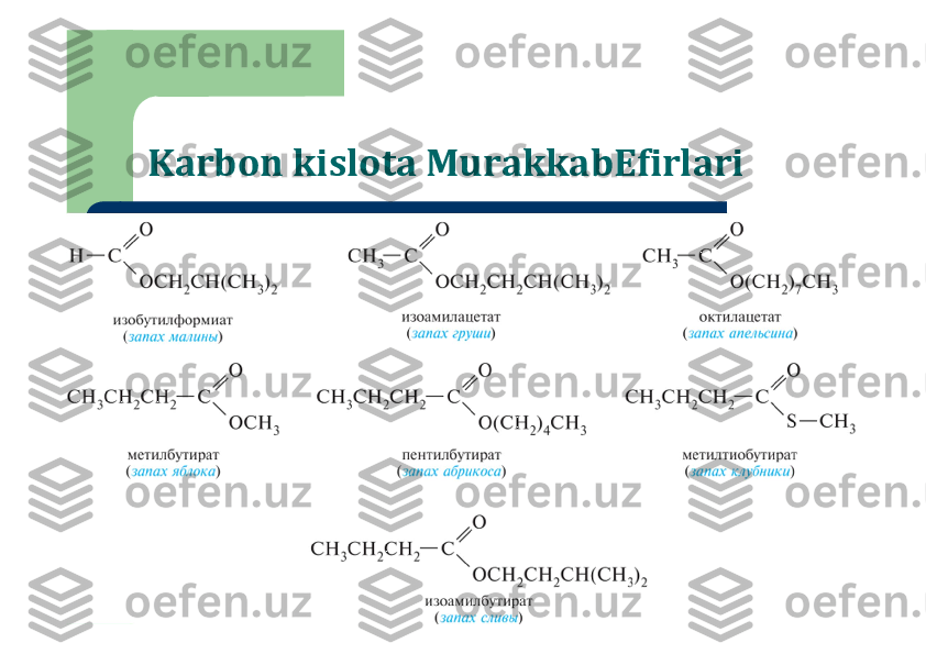 Karbon kislota MurakkabEfirlari 