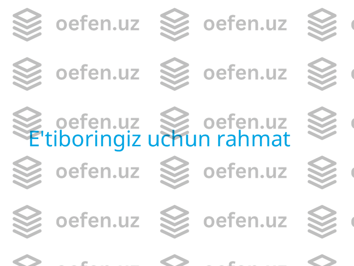 E'tiboringiz uchun rahmat   