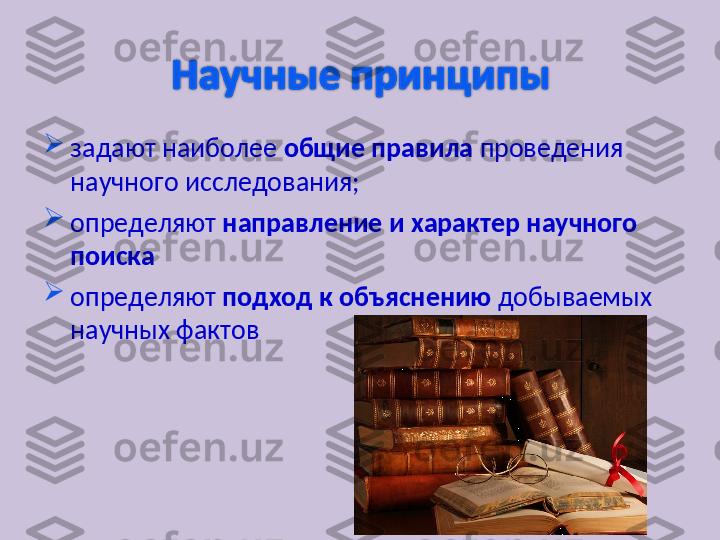 
задают наиболее  общие правила  проведения 
научного исследования;

определяют  направление и характер научного 
поиска

определяют  подход к объяснению  добываемых 
научных фактов  