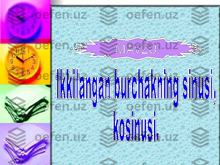 MAVZU: 