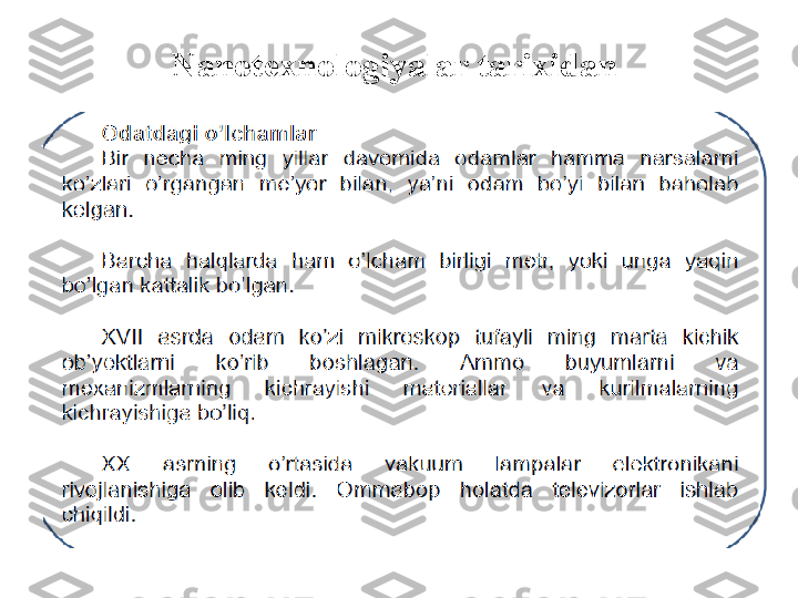 Nanotexnologiyalar tarixidan  