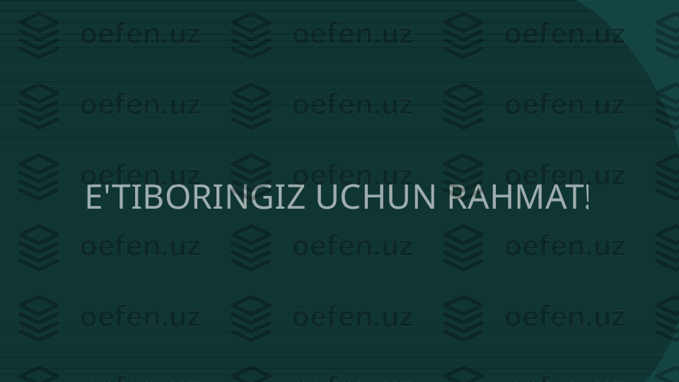 E'TIBORINGIZ UCHUN RAHMAT!  