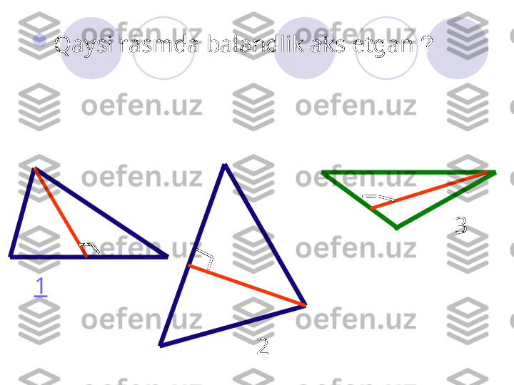 
Qaysi rasmda balandlik aks etgan  ?
1
2 3 