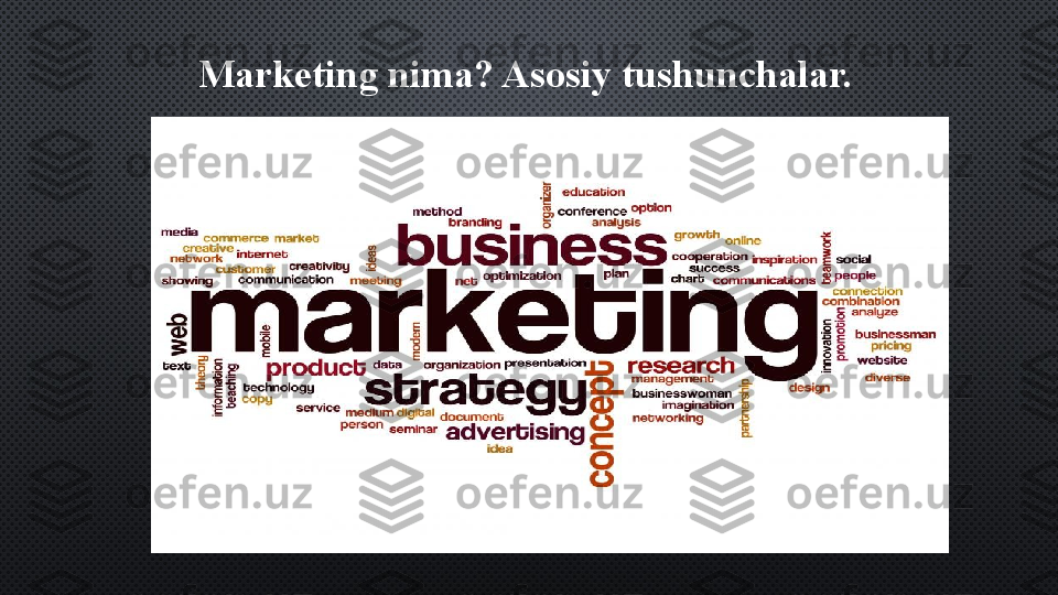 Marketing nima? Asosiy tushunchalar. 