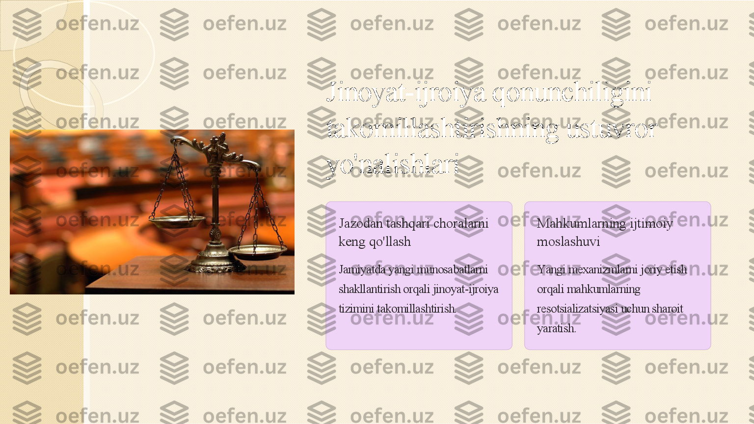 J	i	n	o	y	a	t	-	i	j	r	o	i	y	a	 	q	o	n	u	n	c	h	i	l	i	g	i	n	i	 	
t	a	k	o	m	i	l	l	a	s	h	t	i	r	i	s	h	n	i	n	g	 	u	s	t	u	v	r	o	r	 	
y	o	'	n	a	l	i	s	h	l	a	r	i	
J	a	z	o	d	a	n	 	t	a	s	h	q	a	r	i	 	c	h	o	r	a	l	a	r	n	i	 	
k	e	n	g	 	q	o	'	l	l	a	s	h	
J	a	m	i	y	a	t	d	a	 	y	a	n	g	i	 	m	u	n	o	s	a	b	a	t	l	a	r	n	i	 	
s	h	a	k	l	l	a	n	t	i	r	i	s	h	 	o	r	q	a	l	i	 	j	i	n	o	y	a	t	-	i	j	r	o	i	y	a	 	
t	i	z	i	m	i	n	i	 	t	a	k	o	m	i	l	l	a	s	h	t	i	r	i	s	h	.	
M	a	h	k	u	m	l	a	r	n	i	n	g	 	i	j	t	i	m	o	i	y	 	
m	o	s	l	a	s	h	u	v	i	
Y	a	n	g	i	 	m	e	x	a	n	i	z	m	l	a	r	n	i	 	j	o	r	i	y	 	e	t	i	s	h	 	
o	r	q	a	l	i	 	m	a	h	k	u	m	l	a	r	n	i	n	g	 	
r	e	s	o	t	s	i	a	l	i	z	a	t	s	i	y	a	s	i	 	u	c	h	u	n	 	s	h	a	r	o	i	t	 	
y	a	r	a	t	i	s	h	. 