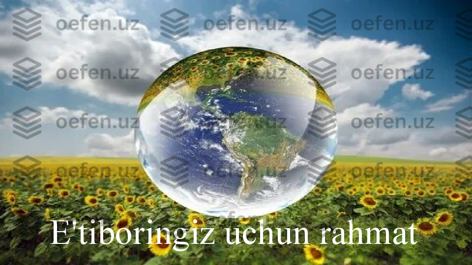 E 'tiboringiz uchun rahmat           