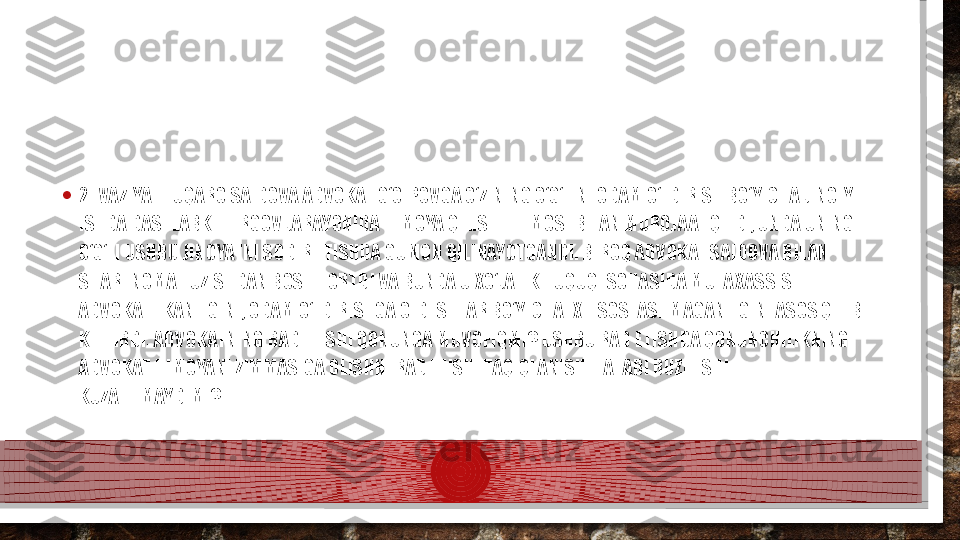 • 2- VAZIYAT. FUQARO SAIDOVA ADVOKAT G‘OIPOVGA O‘ZINING O‘G‘LINI ODAM O‘LDIRISH BO‘YICHA JINOIY 
ISHDA DASTLABKI TERGOV JARAYONIDA HIMOYA QILISH ILTIMOSI BILAN MUROJAAT QILDI, UNDA UNING 
O‘G‘LI USHBU JINOYATNI SODIR ETISHDA GUMON QILINAYOTGANDI. BIROQ ADVOKAT SAIDOVA BILAN 
SHARTNOMA TUZISHDAN BOSH TORTDI VA BUNDA U XO‘JALIK HUQUQI SOHASIDA MUTAXASSIS 
ADVOKAT EKANLIGINI, ODAM O‘LDIRISHGA OID ISHLAR BO‘YICHA IXTISOSLASHMAGANLIGINI ASOS QILIB 
KELTIRDI. ADVOKATNING RAD ETISHI QONUNGA MUVOFIQMI? USHBU RAD ETISHDA QONUNCHILIKNING 
ADVOKAT HIMOYANI ZIMMASIGA OLISHNI RAD ETISHI TAQIQLANISHI TALABI BUZILISHI 
KUZATILMAYDIMI?   