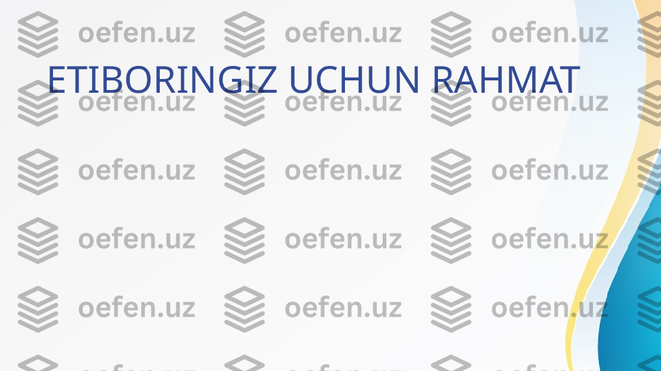 ETIBORINGIZ UCHUN RAHMAT 