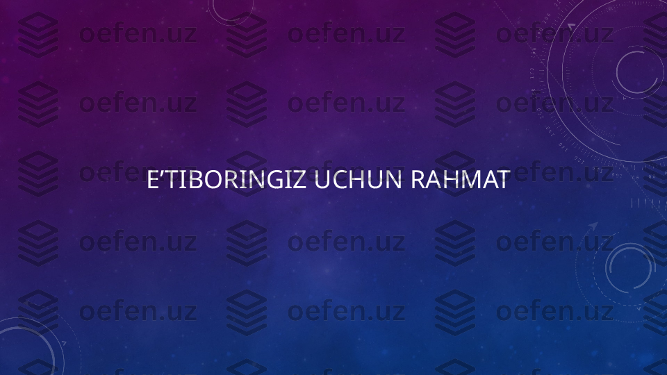 E’TIBORINGIZ UCHUN RAHMAT  