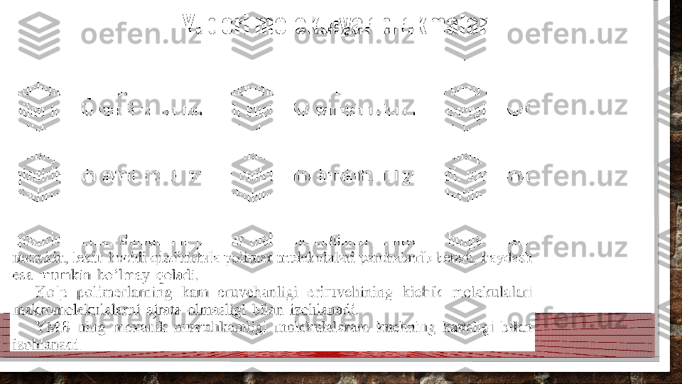 Yuqori molekulyar birikmalar  