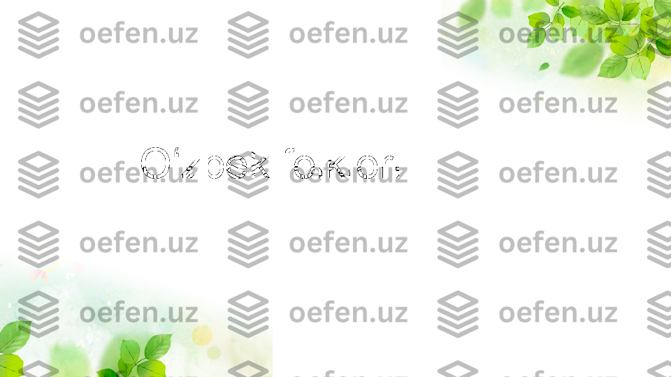 O zbek folkloriʻ 