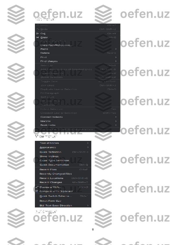 Edit-menusi
View menusi
Build menusi
8 