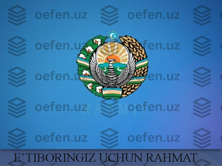 E’TIBORINGIZ UCHUN RAHMAT       