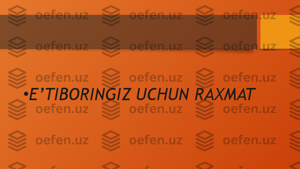 •
E’TIBORINGIZ UCHUN RAXMAT  