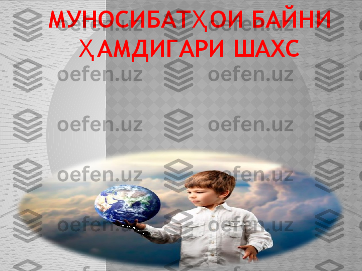 МУНОСИБАТ ОИ БАЙНИ Ҳ
АМДИГАРИ ШАХС	
Ҳ  