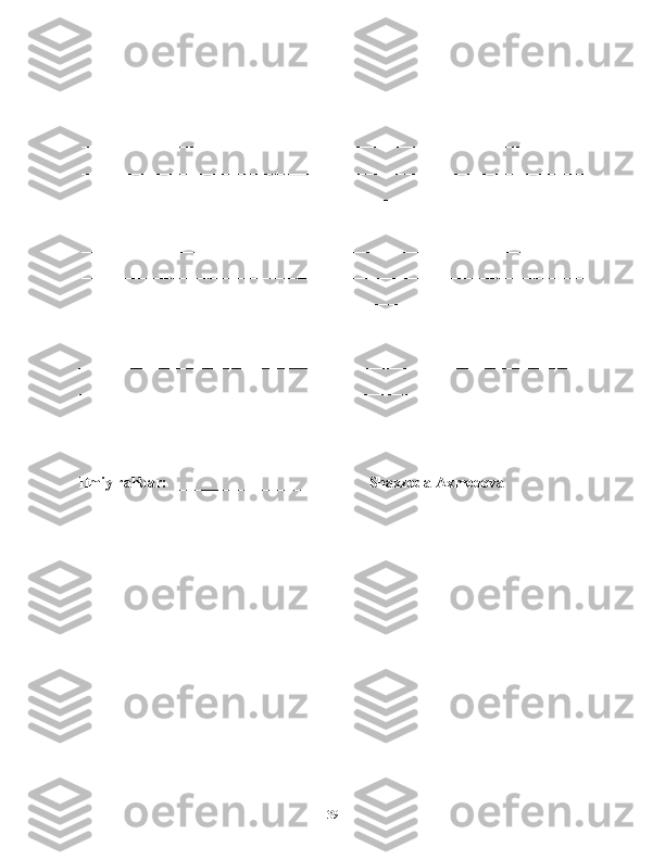 __________________________________________________________________
__________________________________________________________________
__________________________________________________________________
__________________________________________________________________
__________________________________________________________________
__________________________________________________________________
__________________________________________________________________
__________________________________________________________________
__________________________________________________________________
__________________________________________________________________
__________________________________________________________________
__________________________________________________________________
__________________________________________________________________
Ilmiy rahbar:   ________________________  Shaxzoda Axmedova
39 