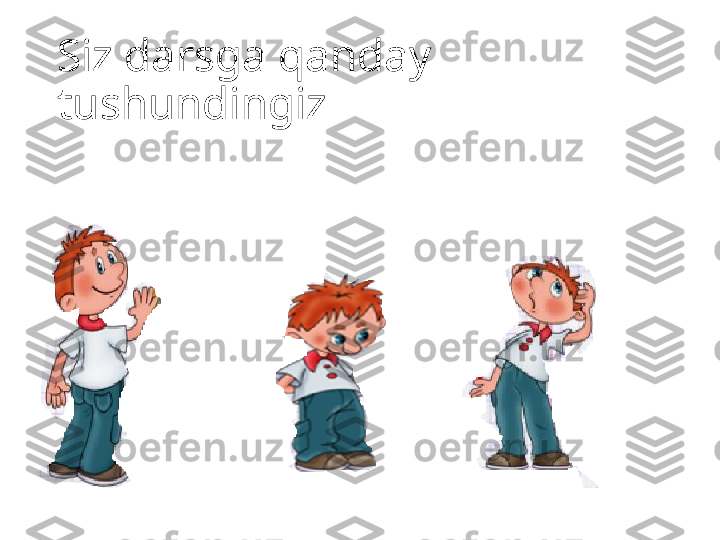 Siz darsga qanday 
tushundingiz 