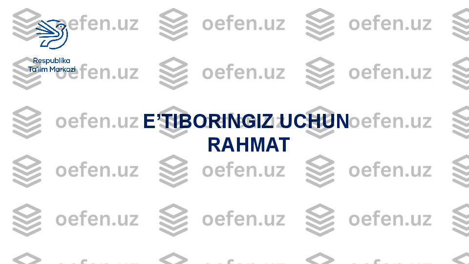 E’TIBORINGIZ UCHUN
 RAHMAT 