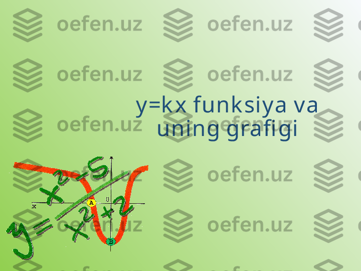 y =k x   funk siy a v a 
uning grafi gi
                                                     