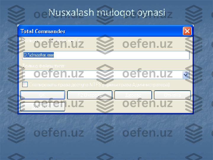 Nusxalash muloqot oynasi 