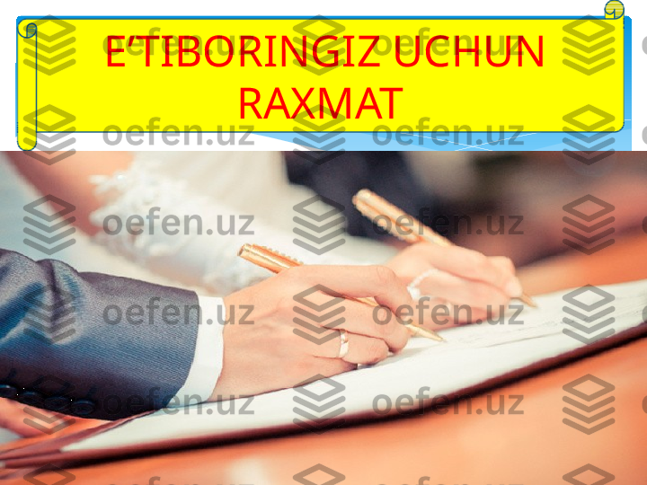 E’TIBORINGIZ UCHUN 
RAXMAT    