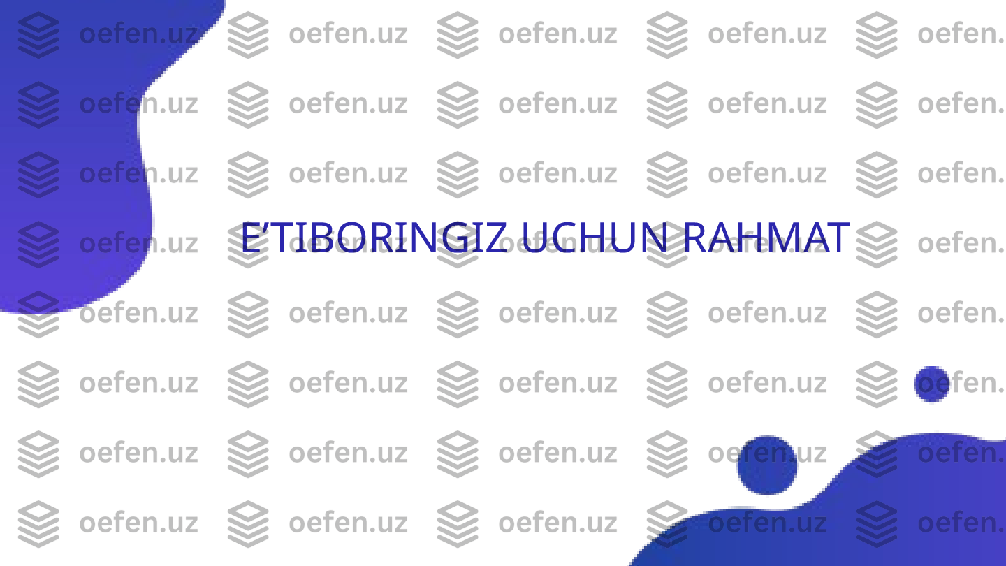 E’TIBORINGIZ UCHUN RAHMAT 