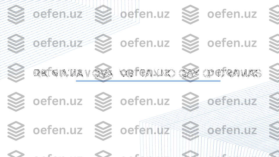 ERKIN A‘ZAMOVNING “TANHO QAYIQ” DRAMASI 