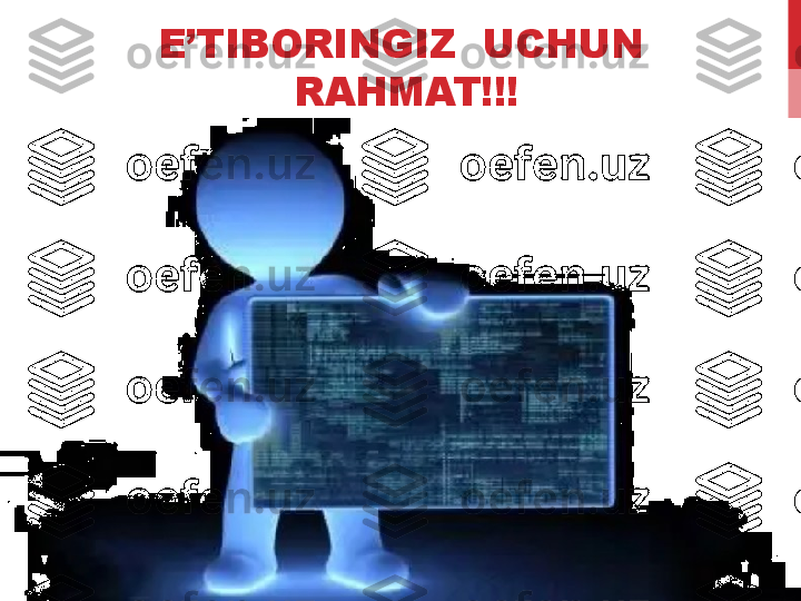 E’TIBORINGIZ  UCHUN  
RAHMAT!!! 