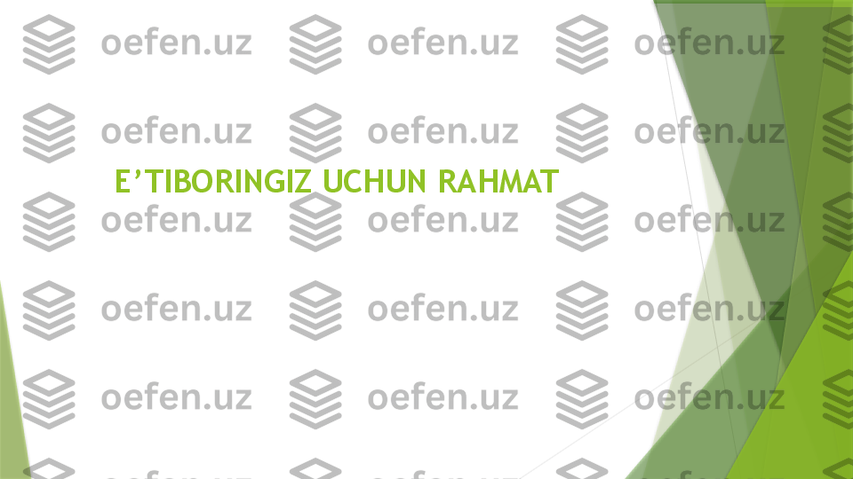       E’TIBORINGIZ UCHUN RAHMAT                 