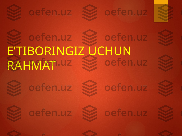 E’TIBORINGIZ UCHUN 
RAHMAT       