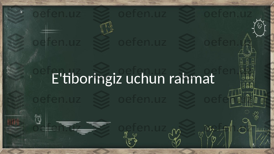 E'tiboringiz uchun rahmat 