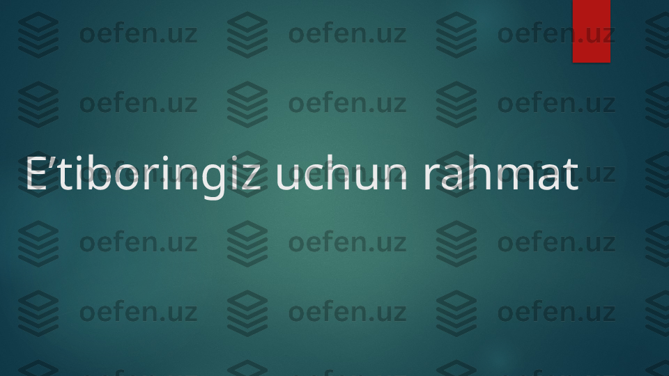 E’tiboringiz uchun rahmat   