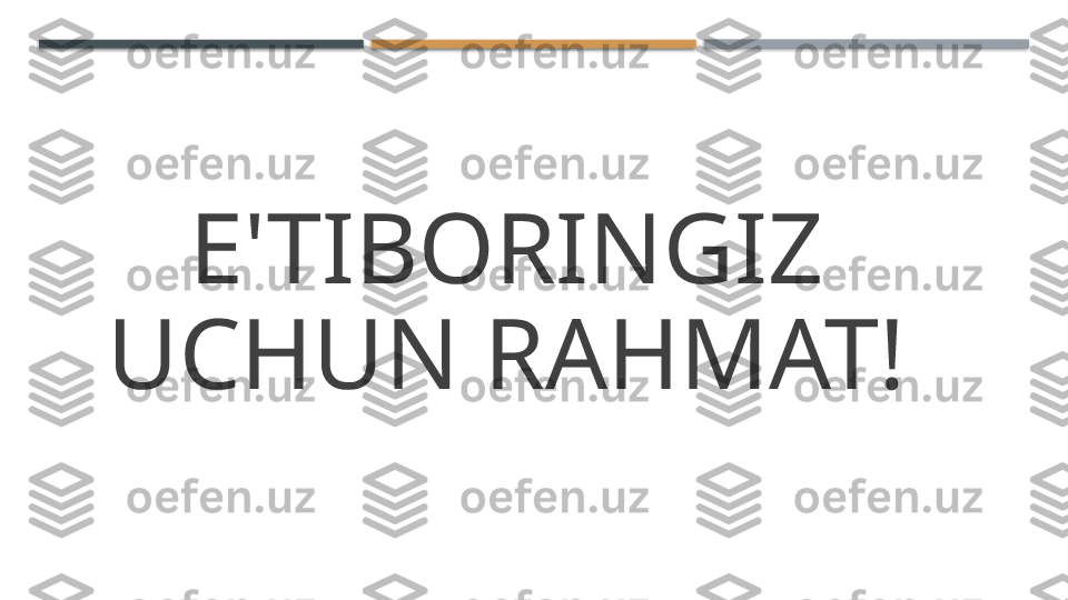 E'TIBORINGIZ 
UCHUN RAHMAT!    