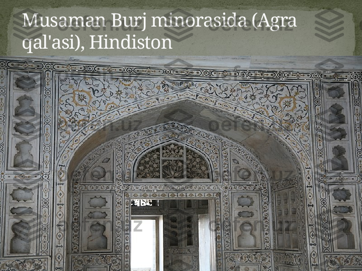 Musaman Burj minorasida (Agra 
qal'asi), Hindiston 