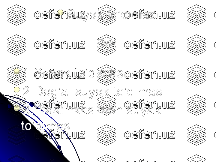 
Suyak to’qimasi
Reja:

1.Suyak to’qimasi

2.Dag’al suyak to’qimasi

3.Plastinkasimon suyak 
to’qimasi 