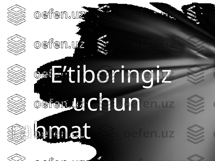                                                                              
                                       
                  E’tiboringiz   
          uchun 
rahmat  