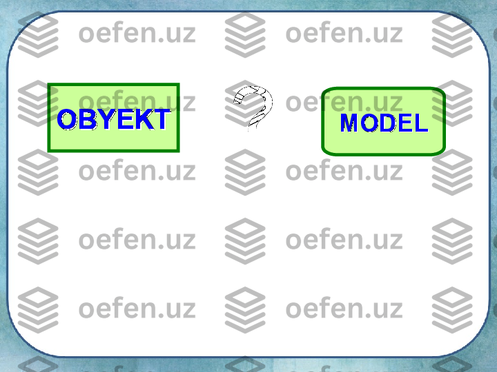 ОО
BYEKTBYEKT
MODELMODEL
? 