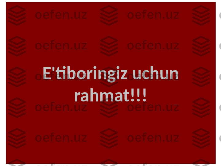 E'tiboringiz uchun 
rahmat!!! 